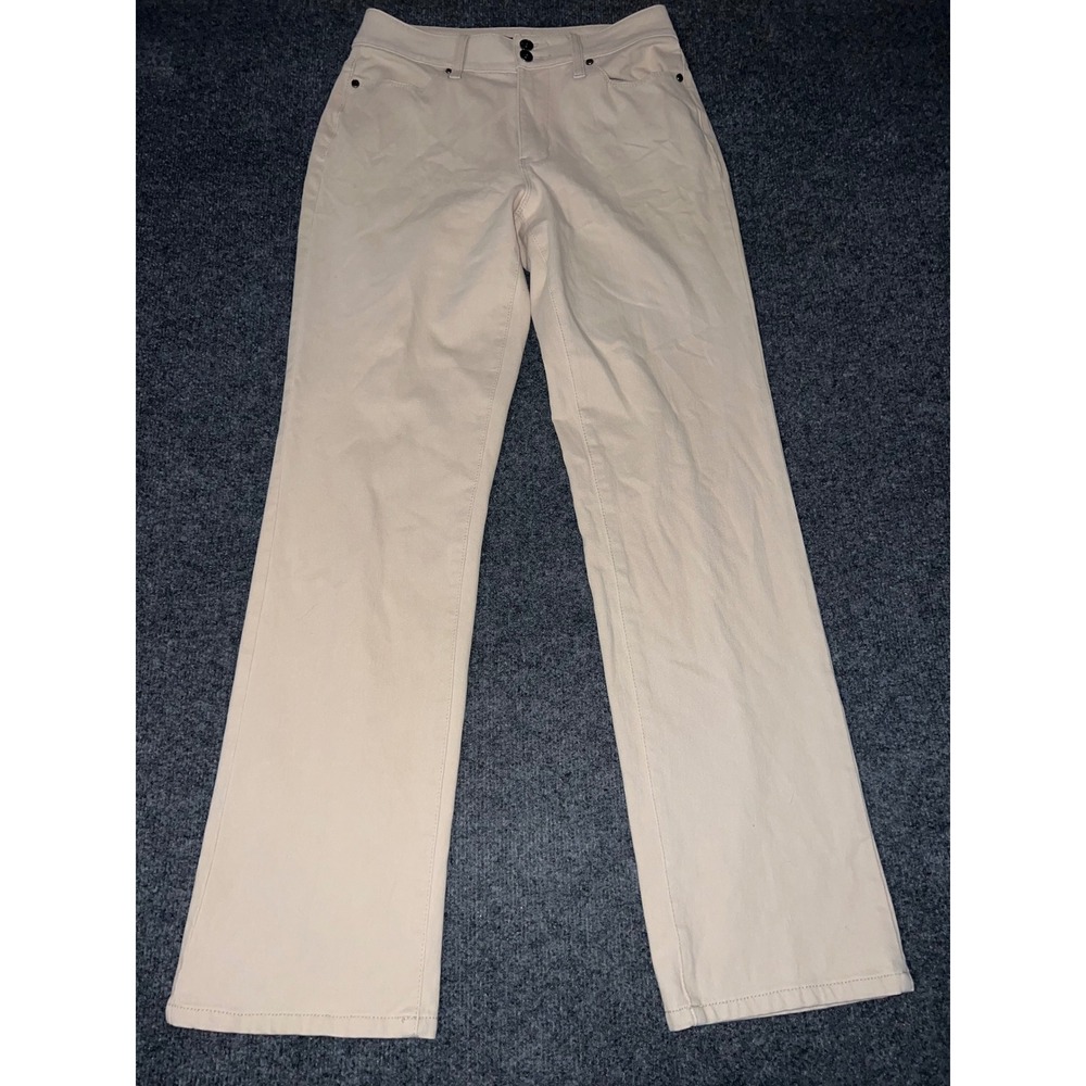 Coldwater Creek Womens Size 8 Beige Straight Leg Cotton Blend Stretch Pants